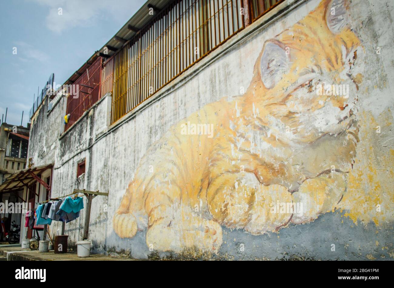 Street art in George Town, Penang, Malaysia Stock Photo