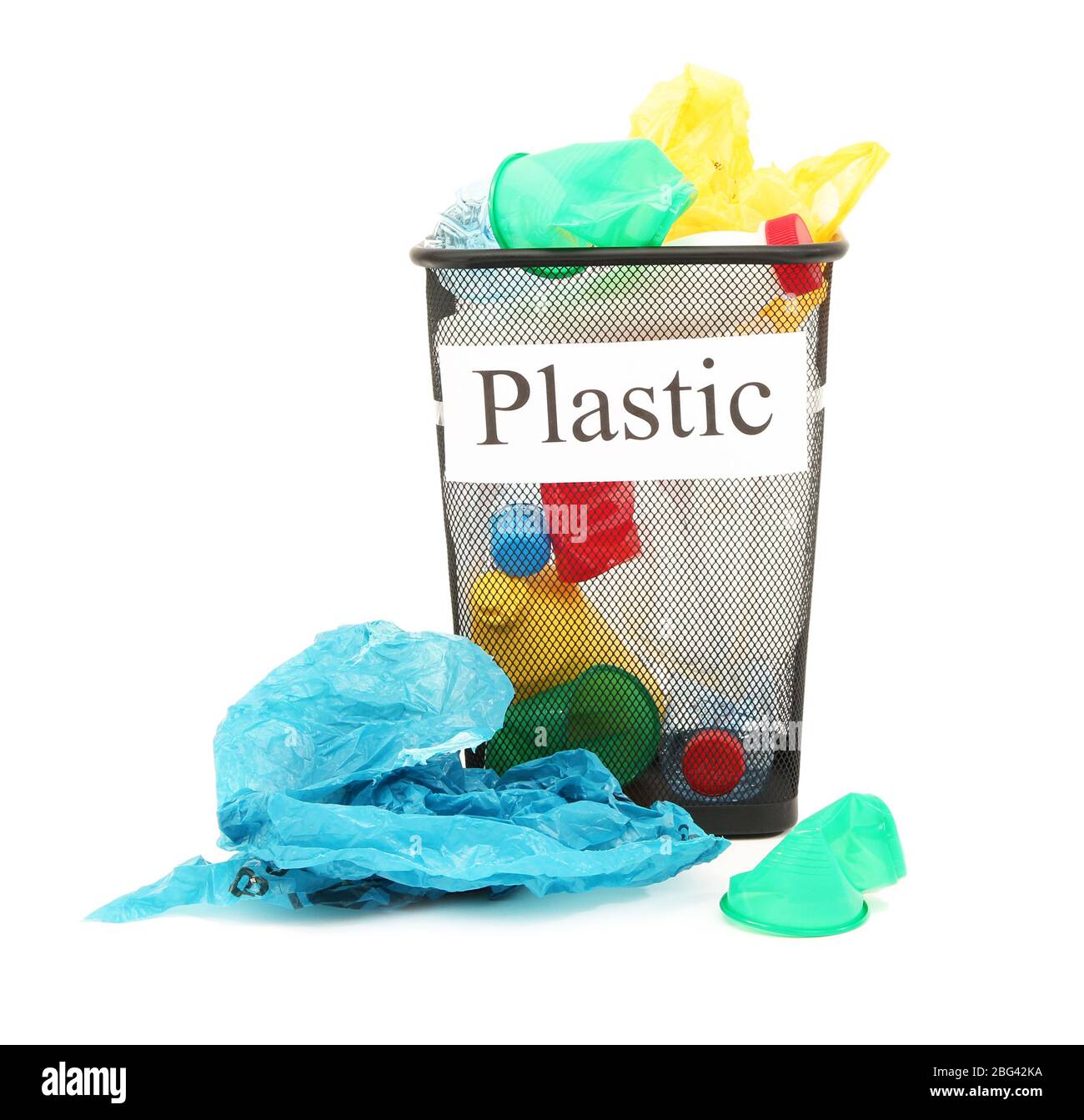 Bucket for waste sorting isolated on white Stock Photo Alamy