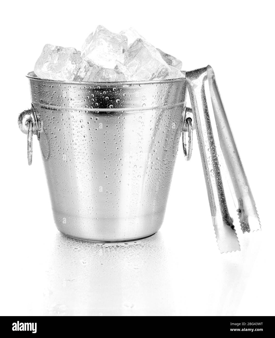 Metal ice bucket isolated on white Stock Photo Alamy