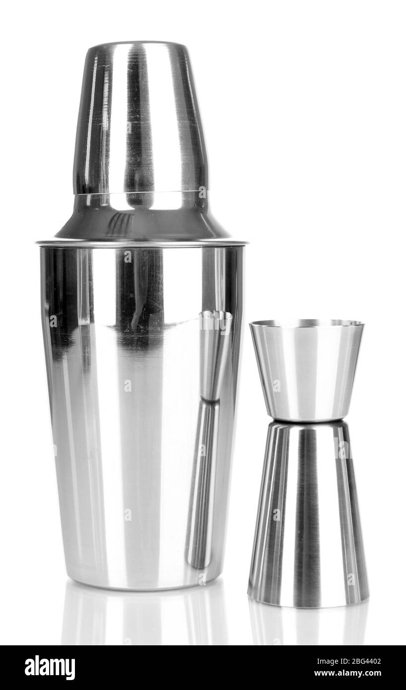 Cocktail shaker isolated on white Stock Photo Alamy