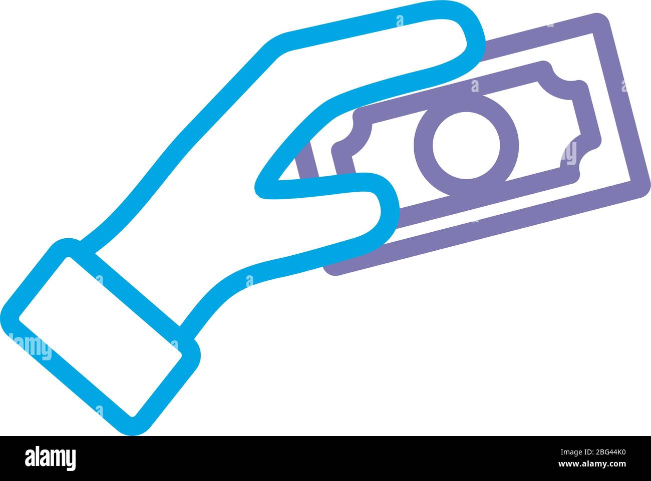 hand with bills dollars line style icon Stock Vector Image & Art - Alamy