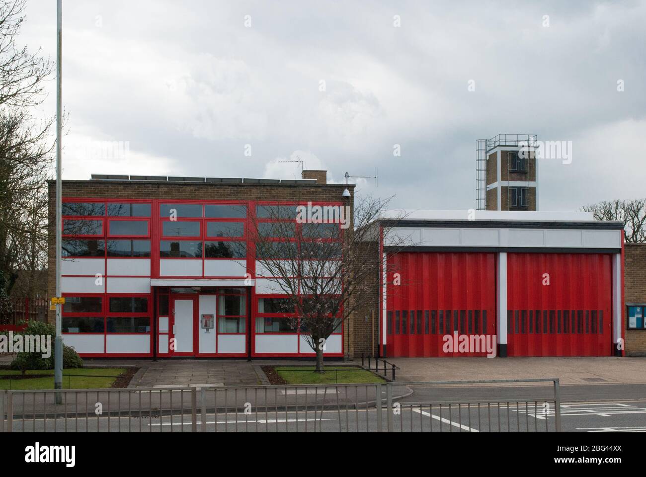 Red Doors Mid Century Architecture Brick Uxbridge Fire Station