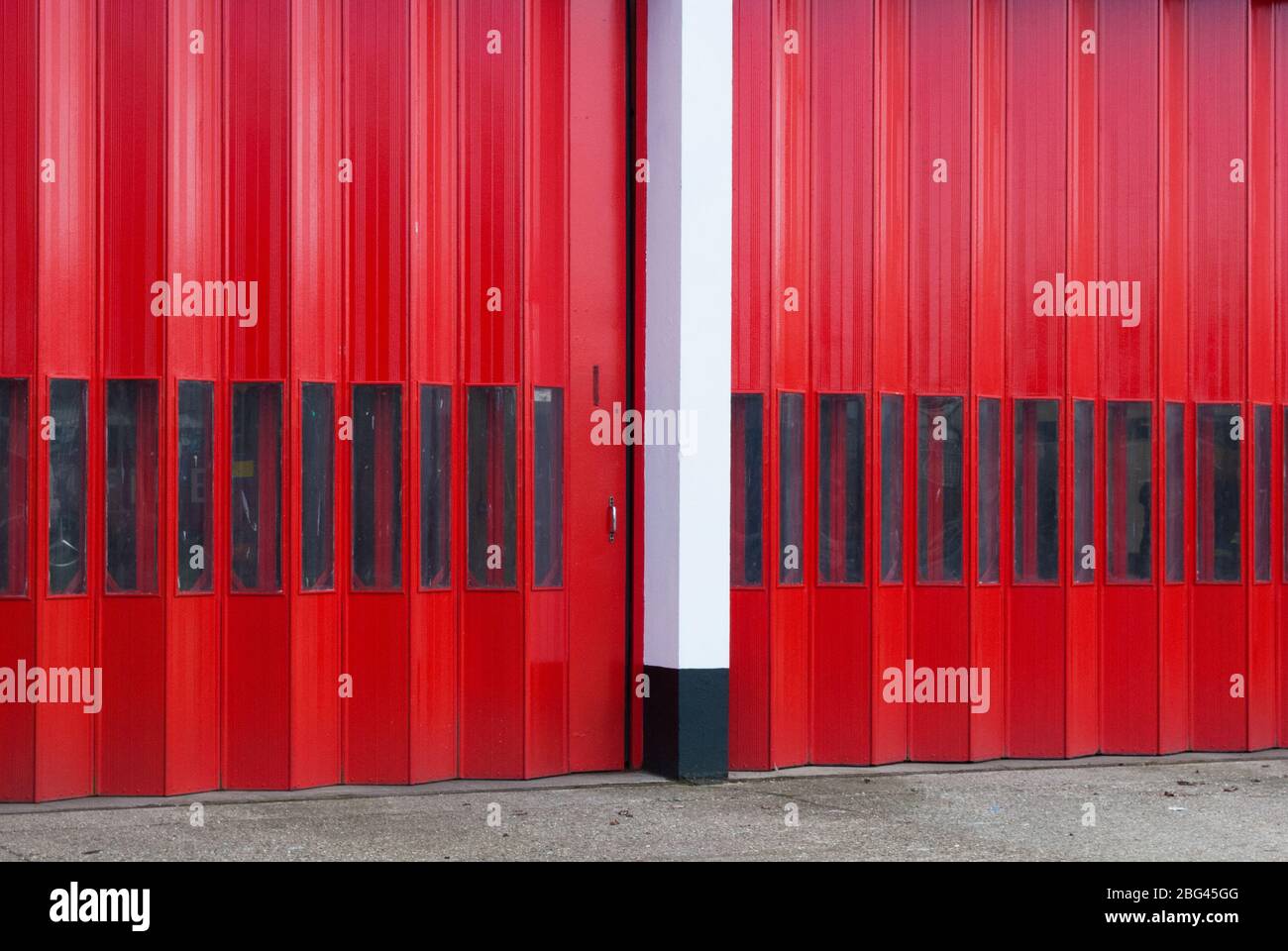 Red Doors Mid Century Architecture Brick Uxbridge Fire Station