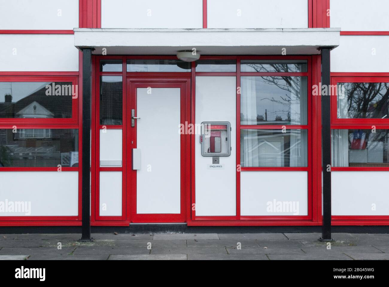 Red Doors Mid Century Architecture Brick Uxbridge Fire Station