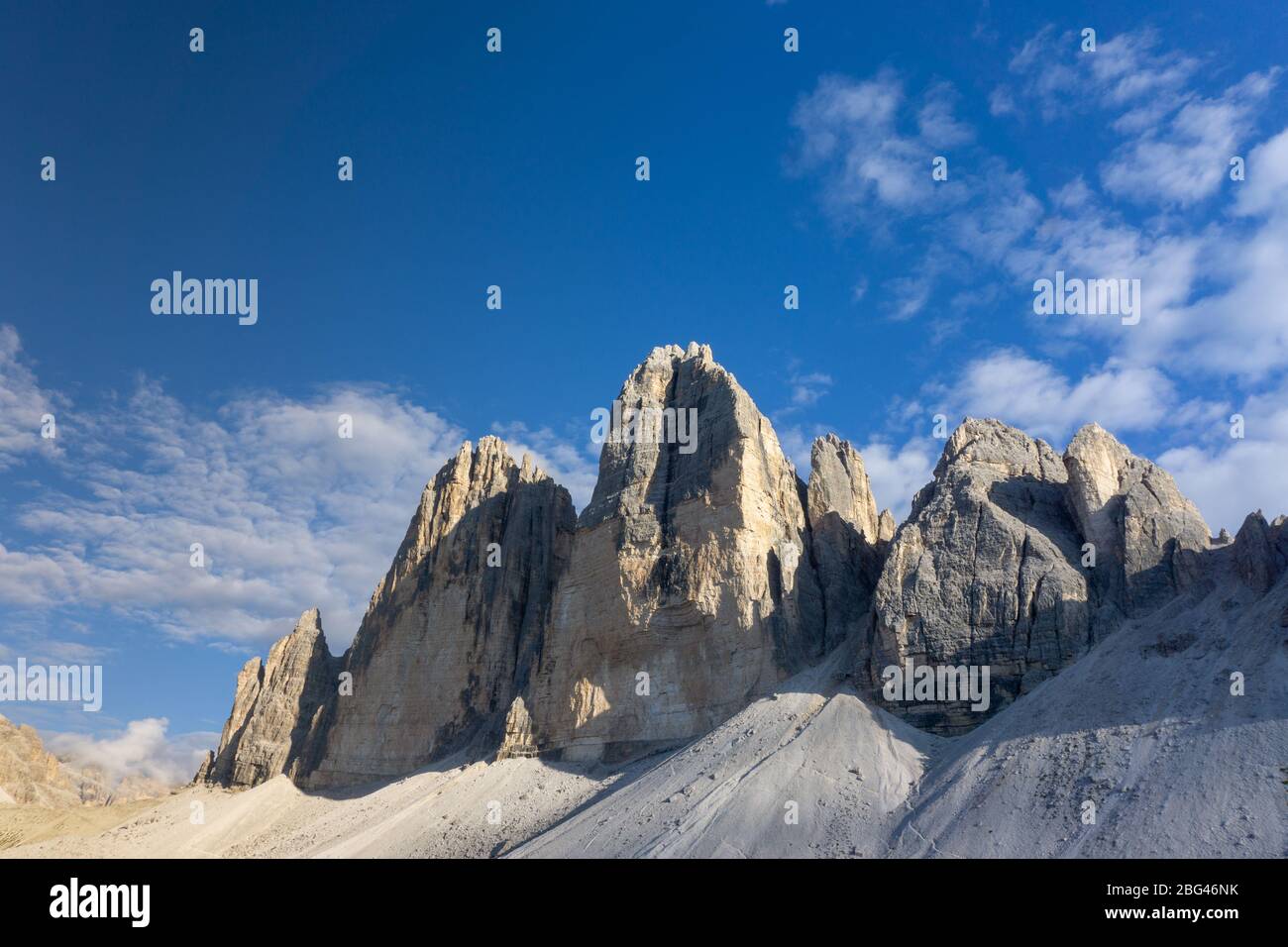 Unesco site of Tre Cime di Lavaredo in the italian Dolomites Stock Photo