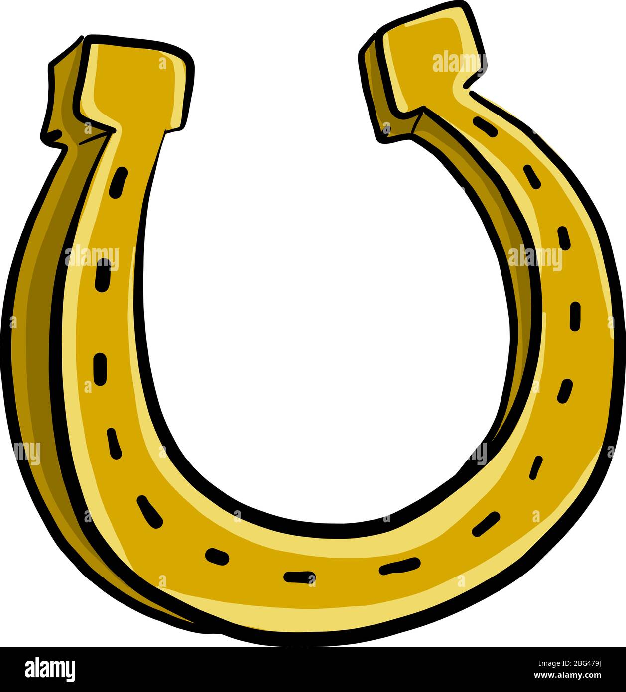 Horseshoe, illustration, vector on white background Stock Vector