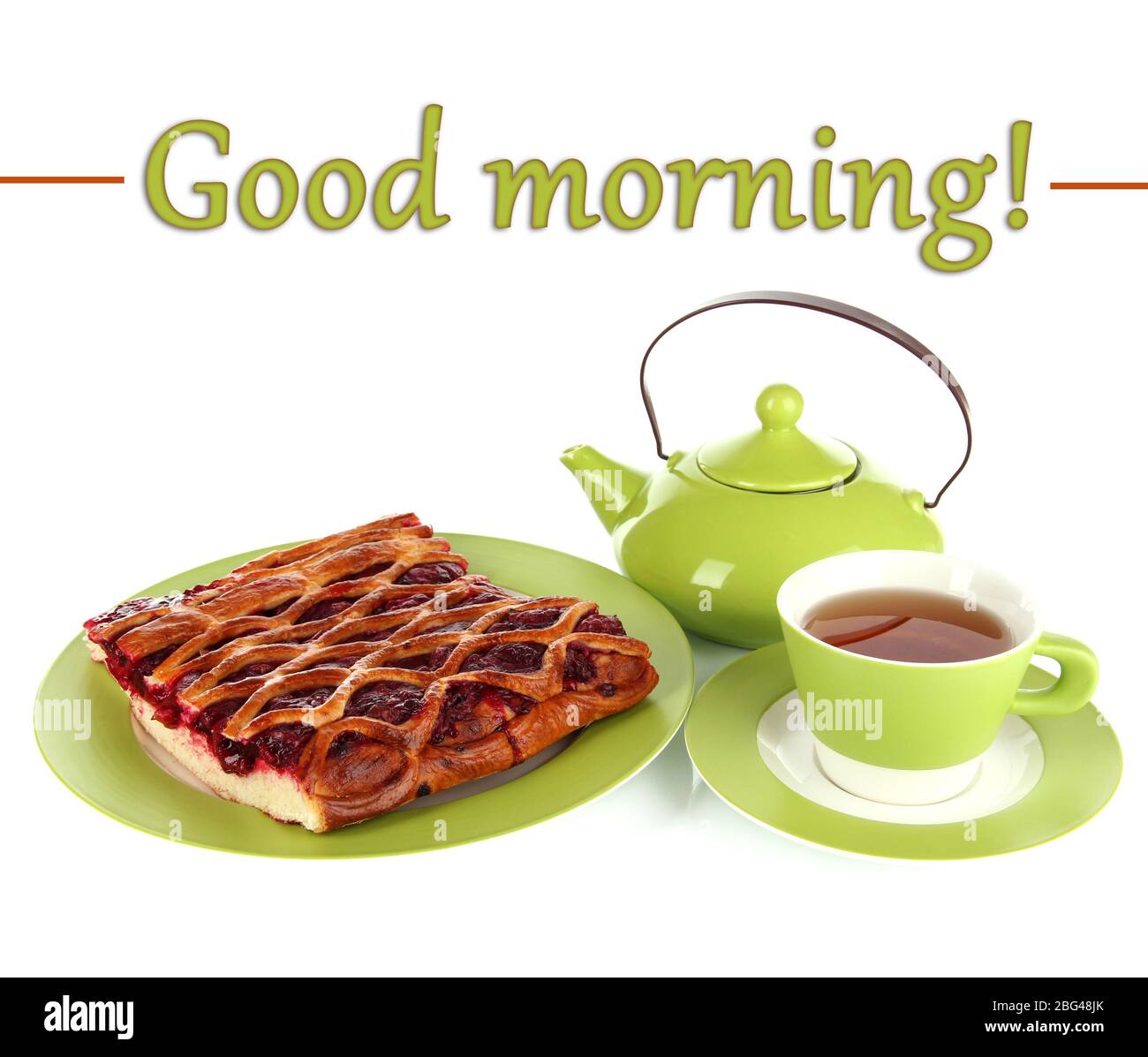 Good morning card cup tea Cut Out Stock Images & Pictures - Alamy