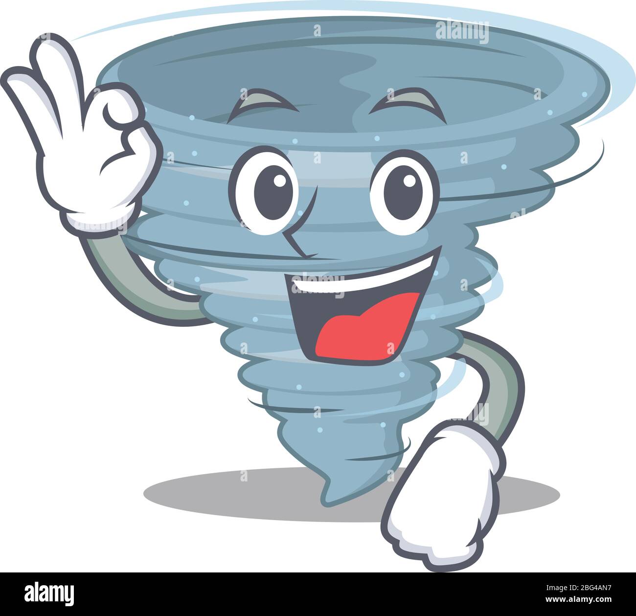 Tornado mascot design style with an Okay gesture finger Stock Vector