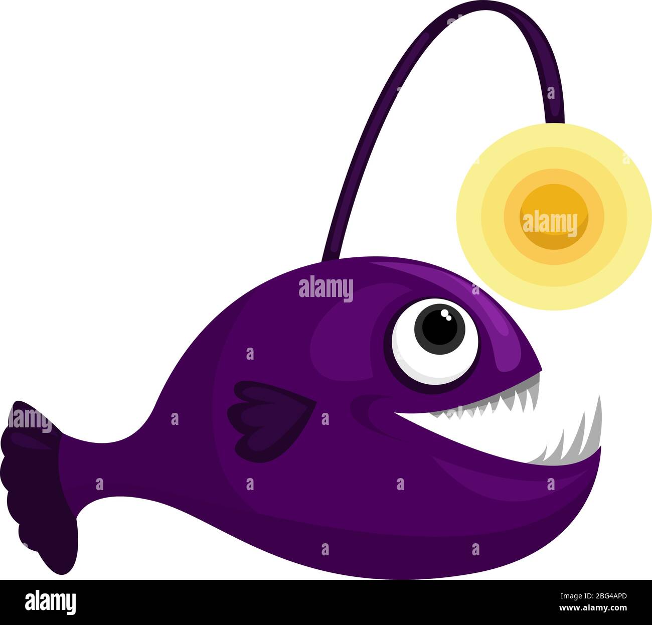 Angler fish, illustration, vector on white background Stock Vector