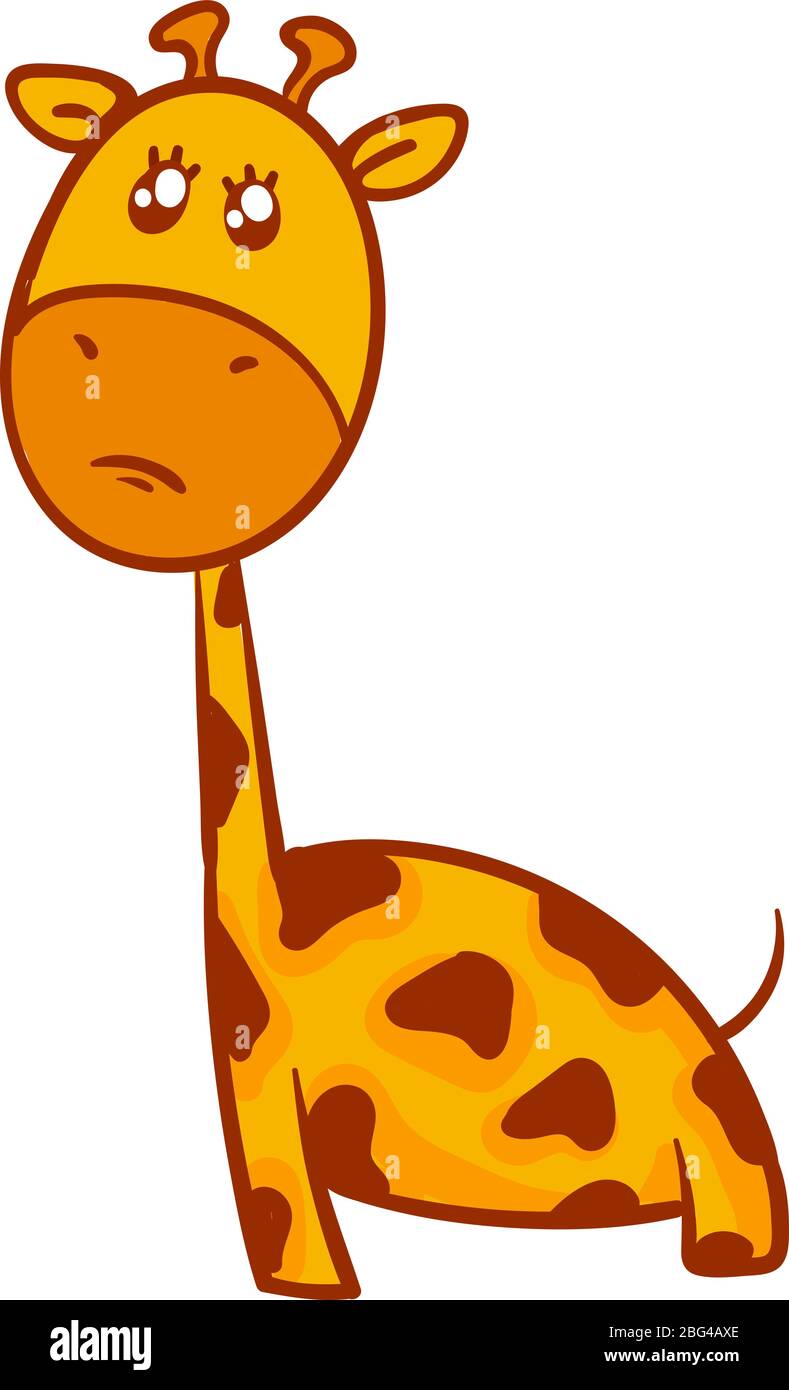 Sad giraffe, illustration, vector on white background Stock Vector Image &  Art - Alamy