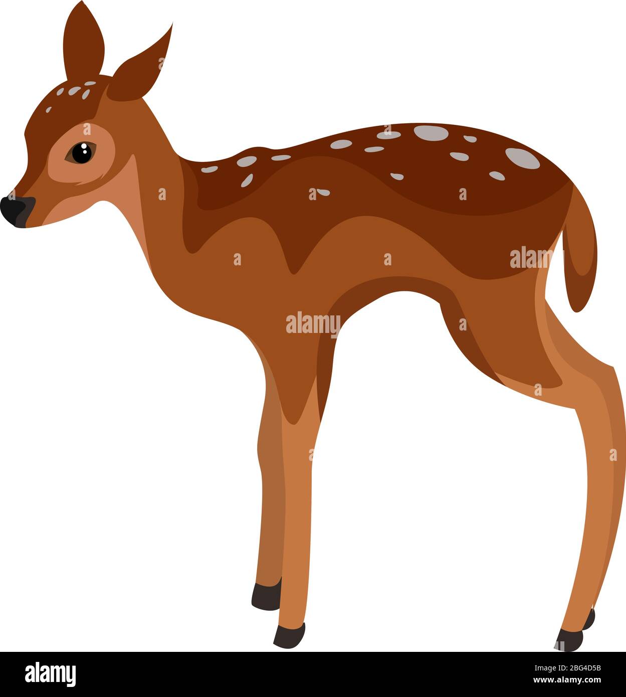 Fawn animal, illustration, vector on white background Stock Vector