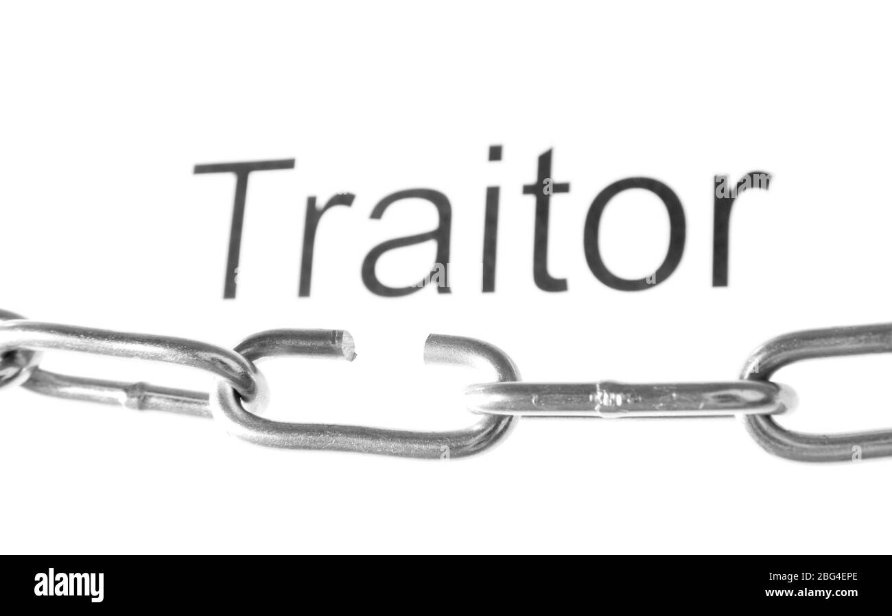 Broken chain isolated on white Stock Photo Alamy