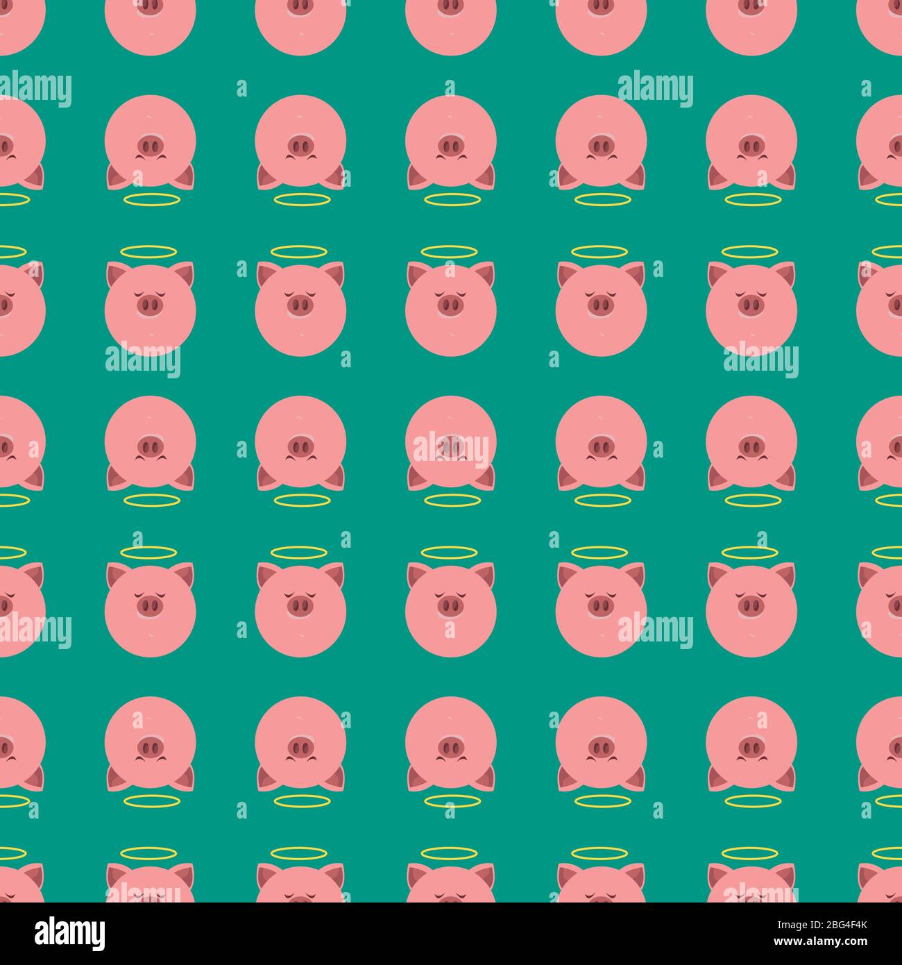 Holy pig pattern, illustration, vector on white background Stock Vector