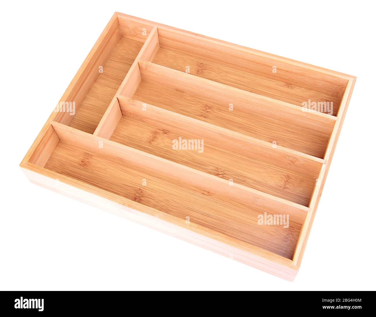 Empty wooden cutlery box isolated on white Stock Photo Alamy