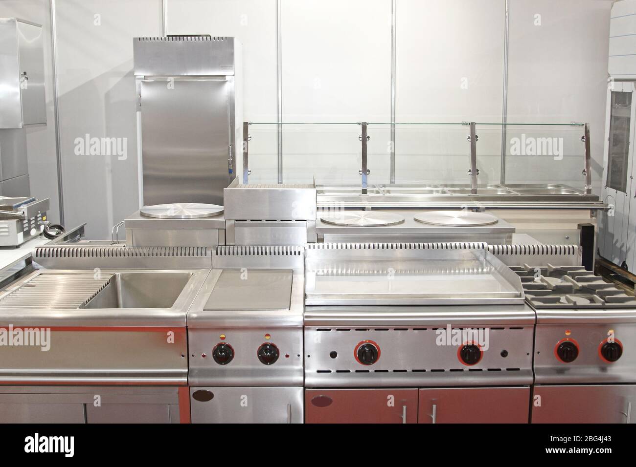 Gas Hob Stove and Grill in Professional Kitchen Restaurant Stock Photo -  Alamy