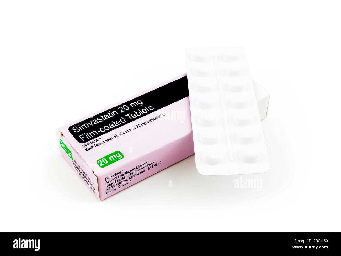 Statin tablets Simvastatin tablets simvastatin 20mg tablets for cholesterol reduction Stock Photo