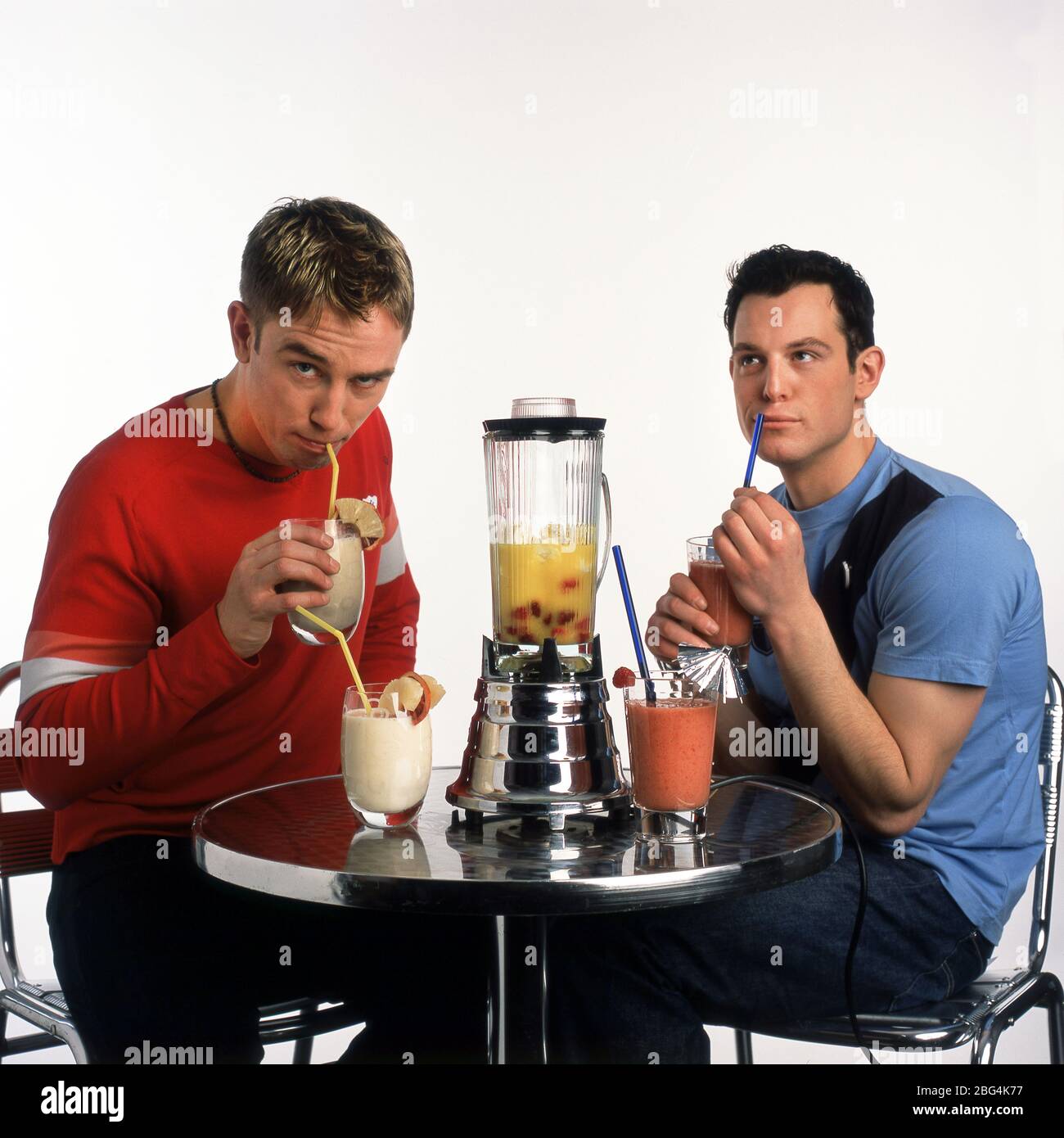 Simon Thomas and Matt Baker of the BBC Children's program Blue Peter. presenters 2002 Stock