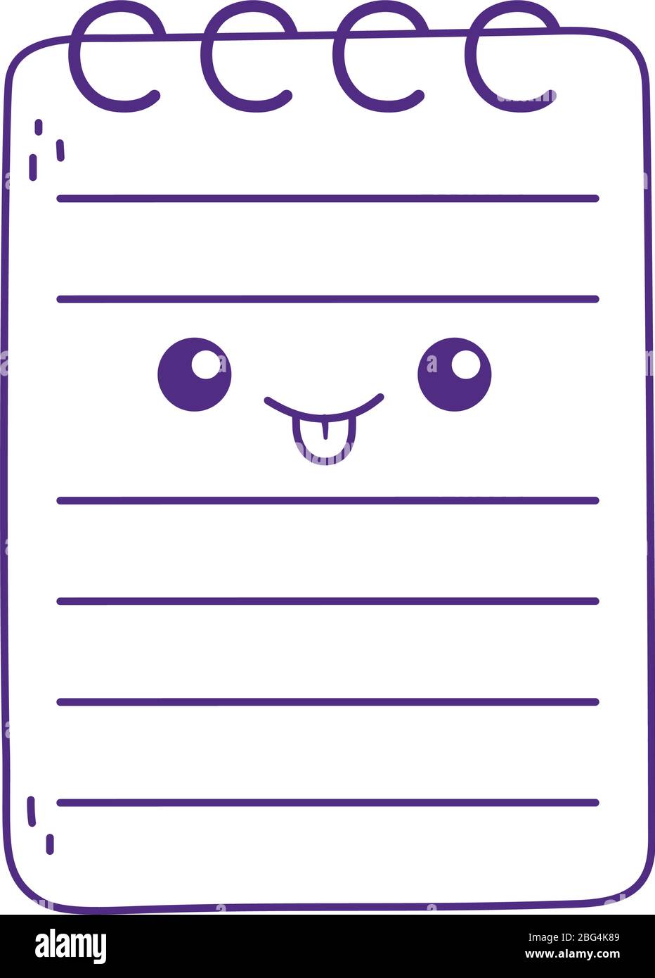 kawaii notepad office cute cartoon isolated icon on white background