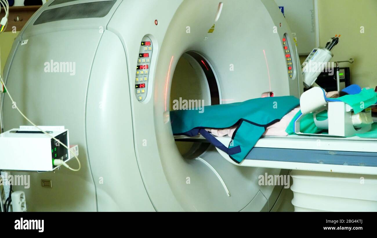 Warsaw, Poland 02.07.2019 MRI - Magnetic resonance imaging scan device in  Hospital. Medical Equipment and Health Care Stock Photo - Alamy