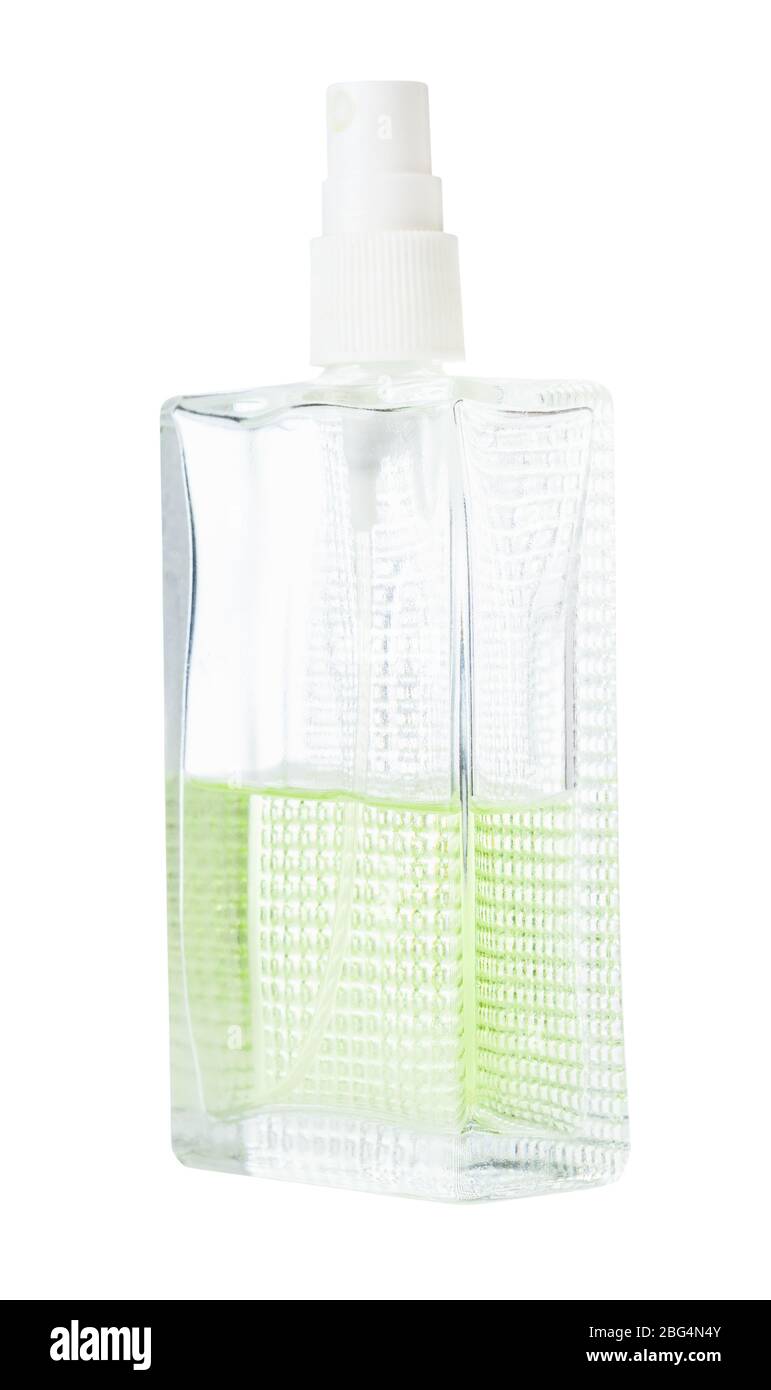 spray flacon with perfume isolated on white background Stock Photo