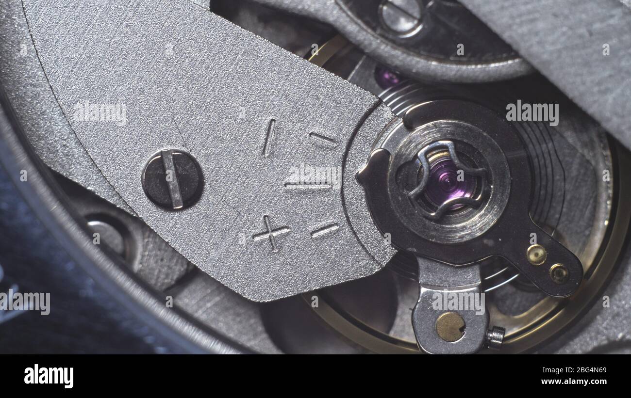 Watch mechanism macro loop. Old vintage clock mechanism working ...