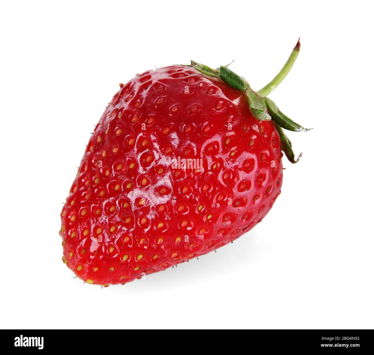 One strawberry isolated on white Stock Photo - Alamy
