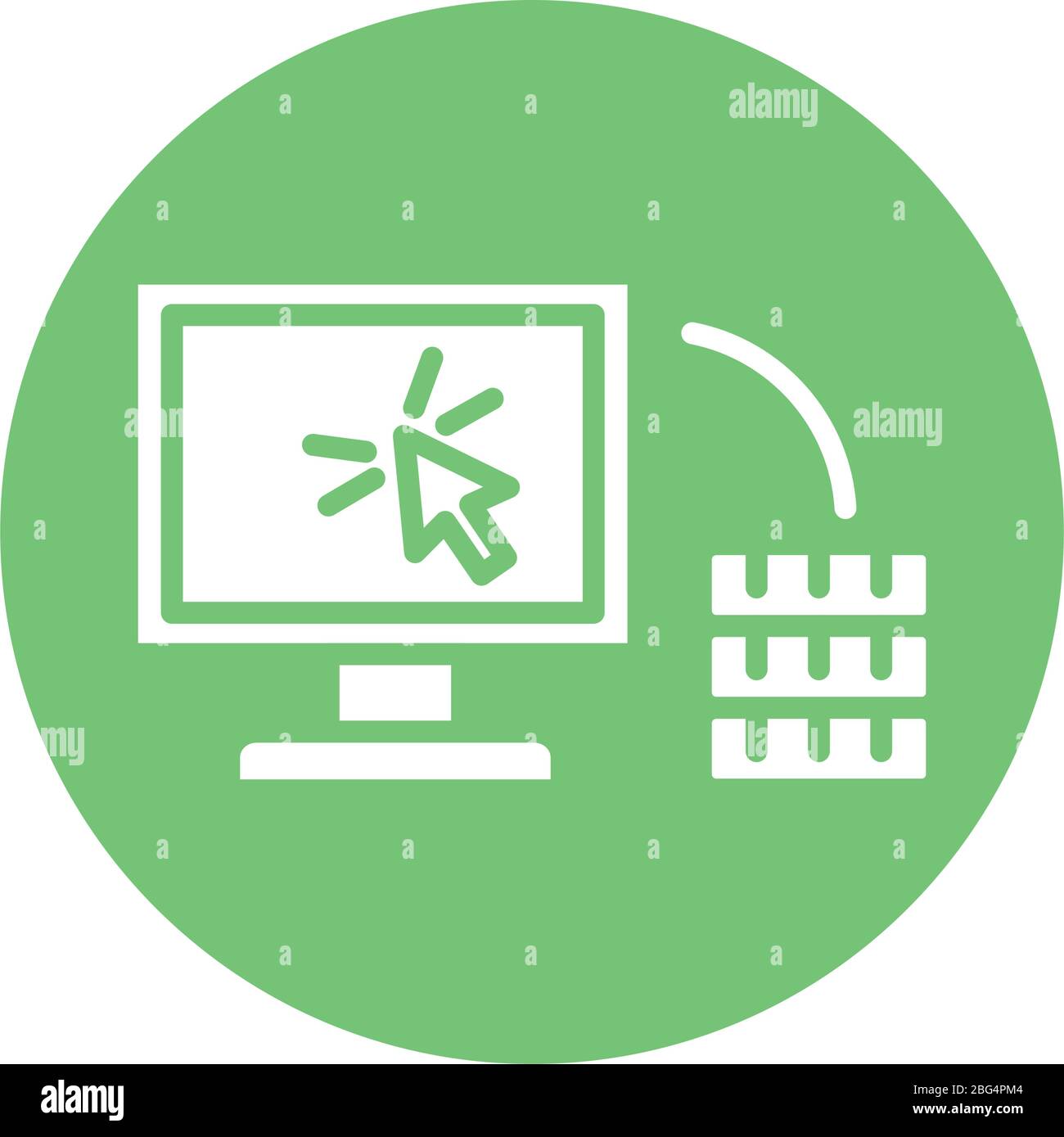 Block Style Computer computer desktop with coin and arrow block style Stock Vector Image ...
