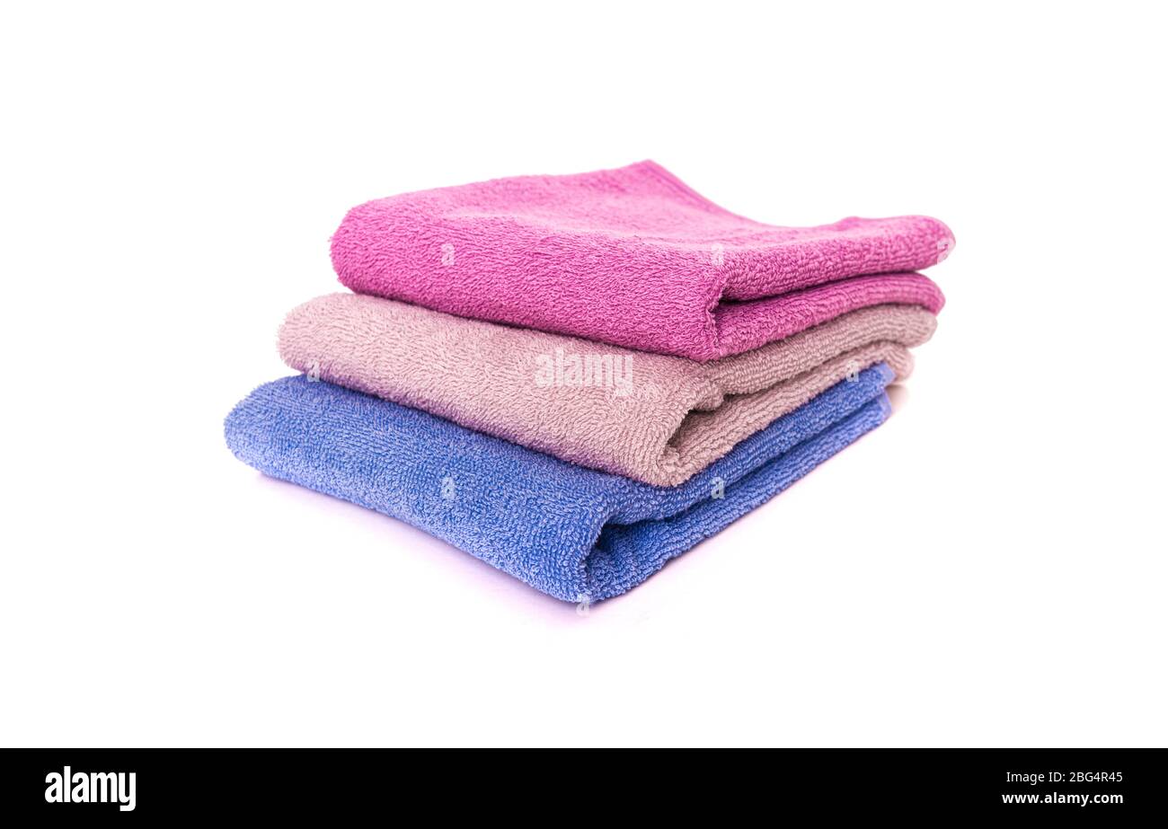 Set of towels isolated Stock Photo Alamy