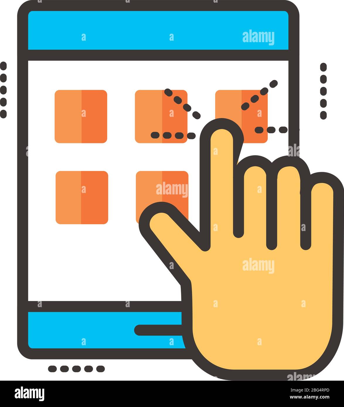 access keyboard line and fill style icon Stock Vector
