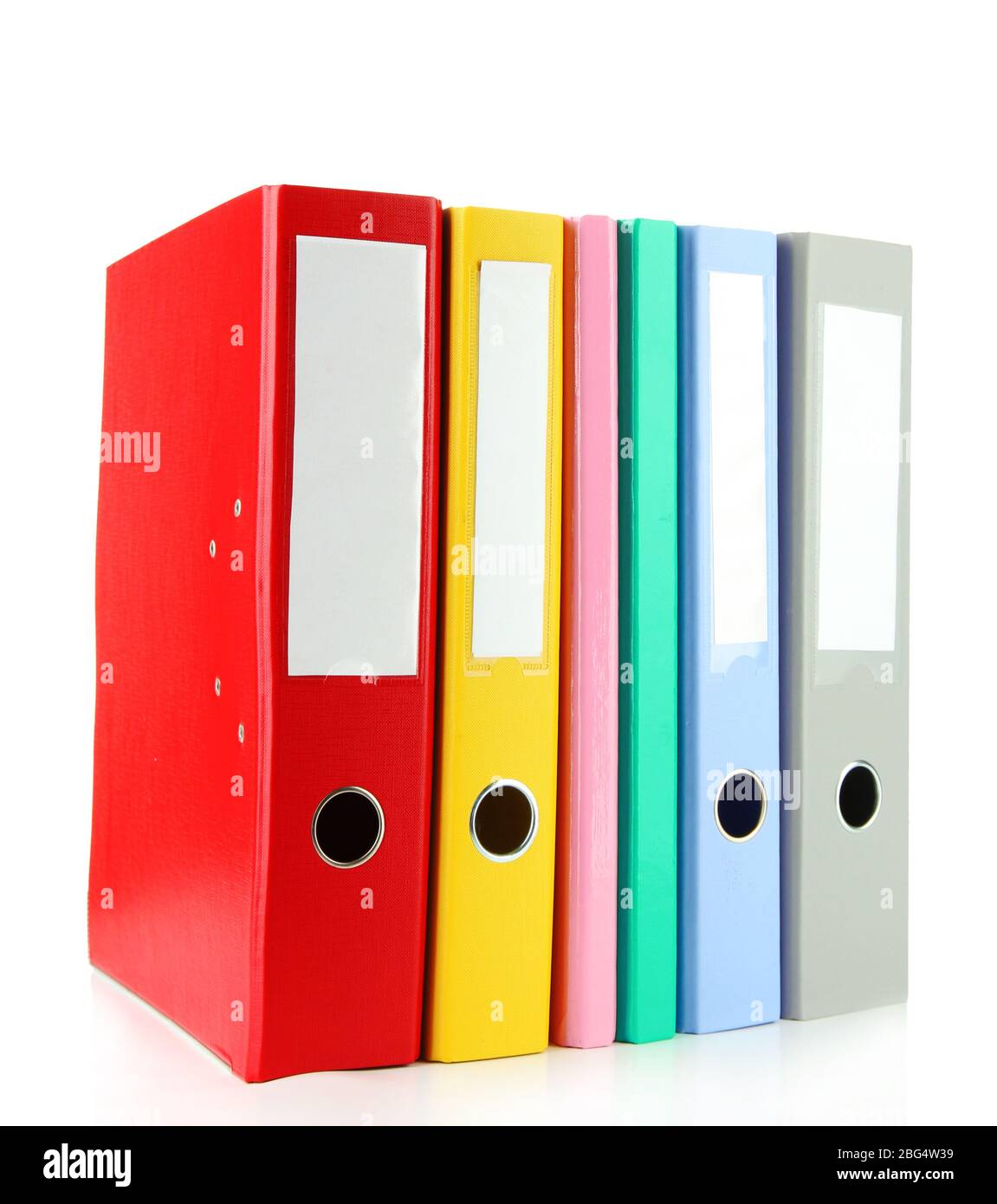Bright office folders isolated on white Stock Photo Alamy