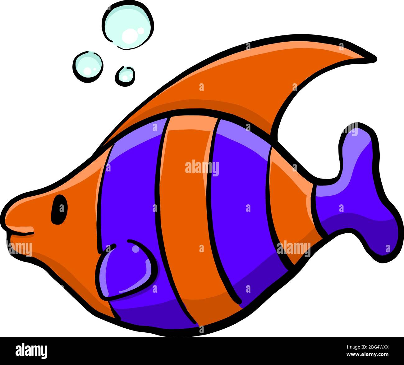 Colorful fish, illustration, vector on white background Stock Vector