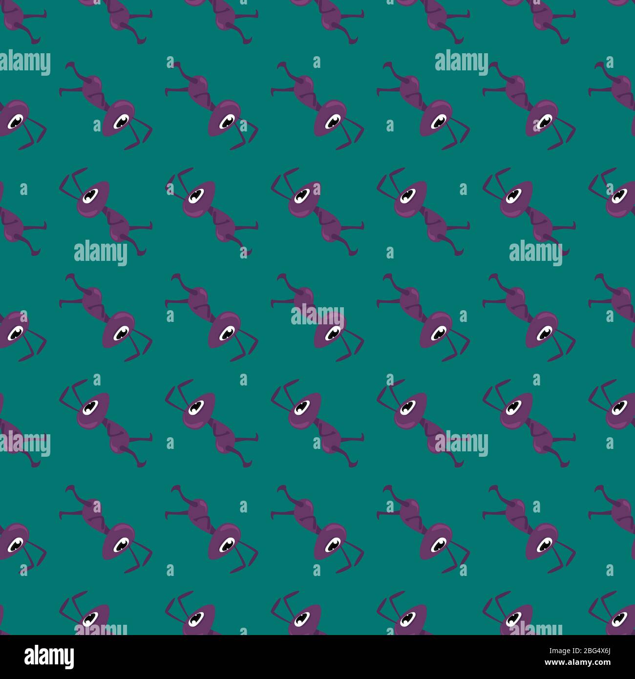 Ants pattern, illustration, vector on white background Stock Vector