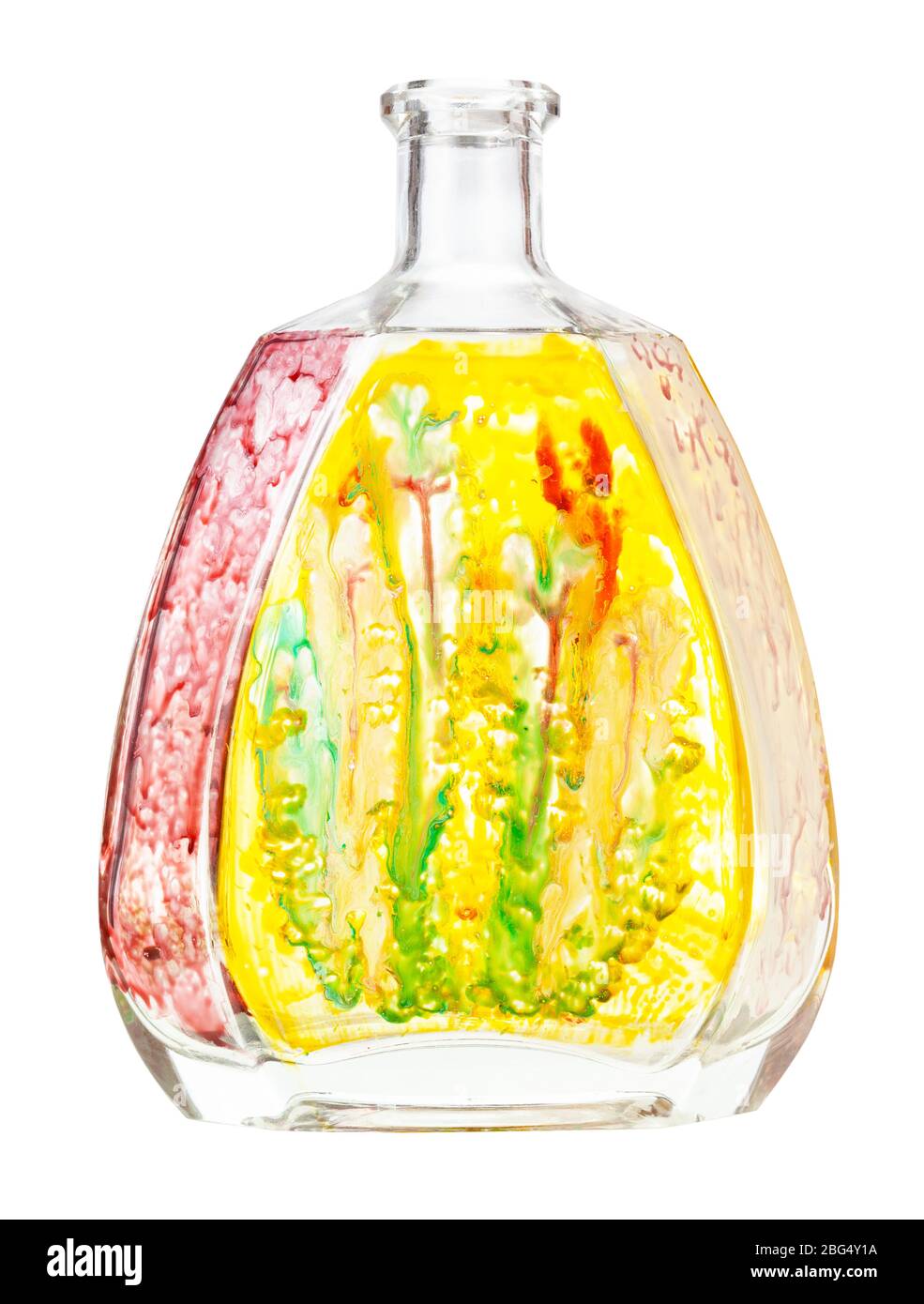 glass painting handpainted glass brandy bottle with picture of
