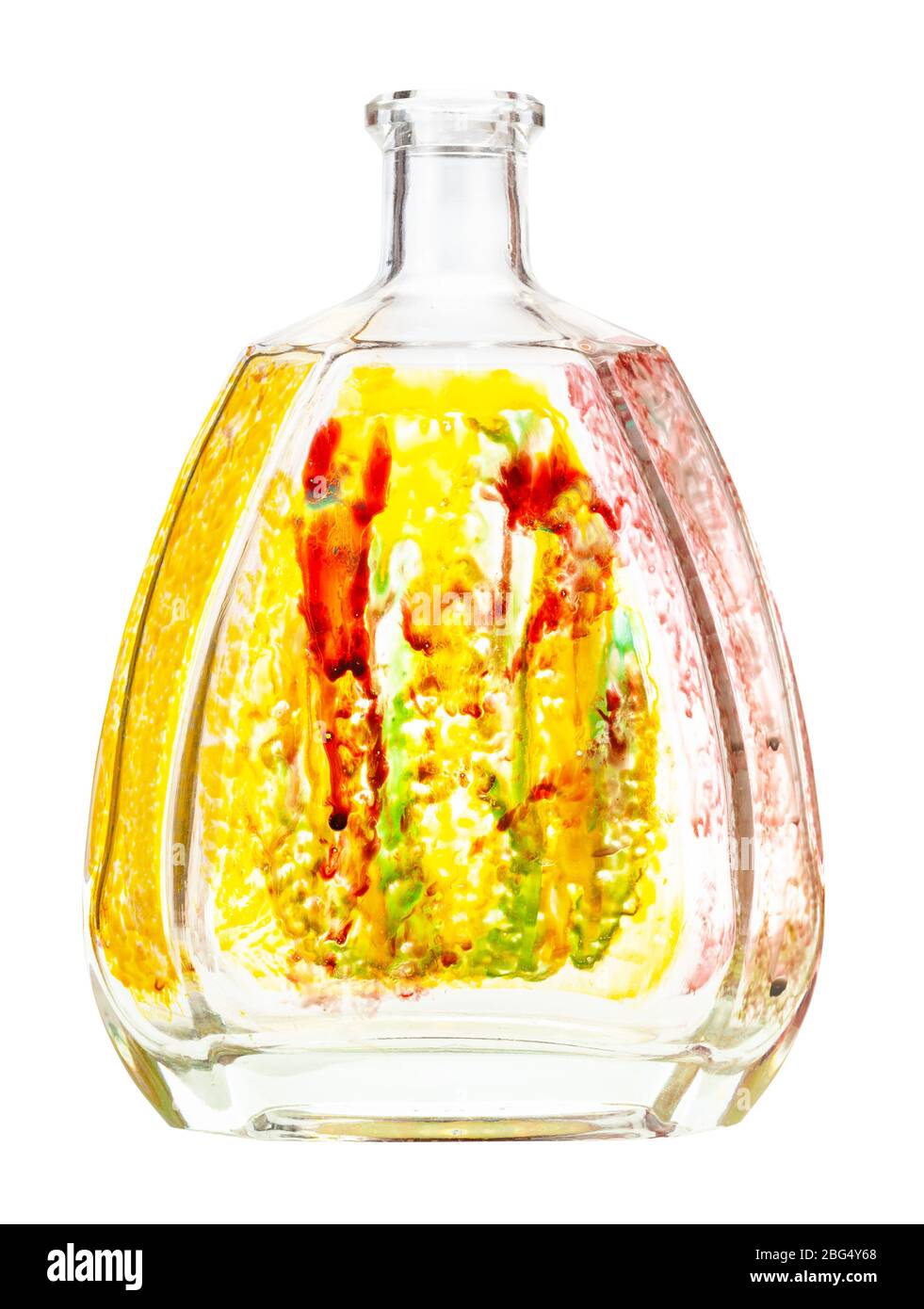 glass painting hand painted glass brandy bottle with floral ornament