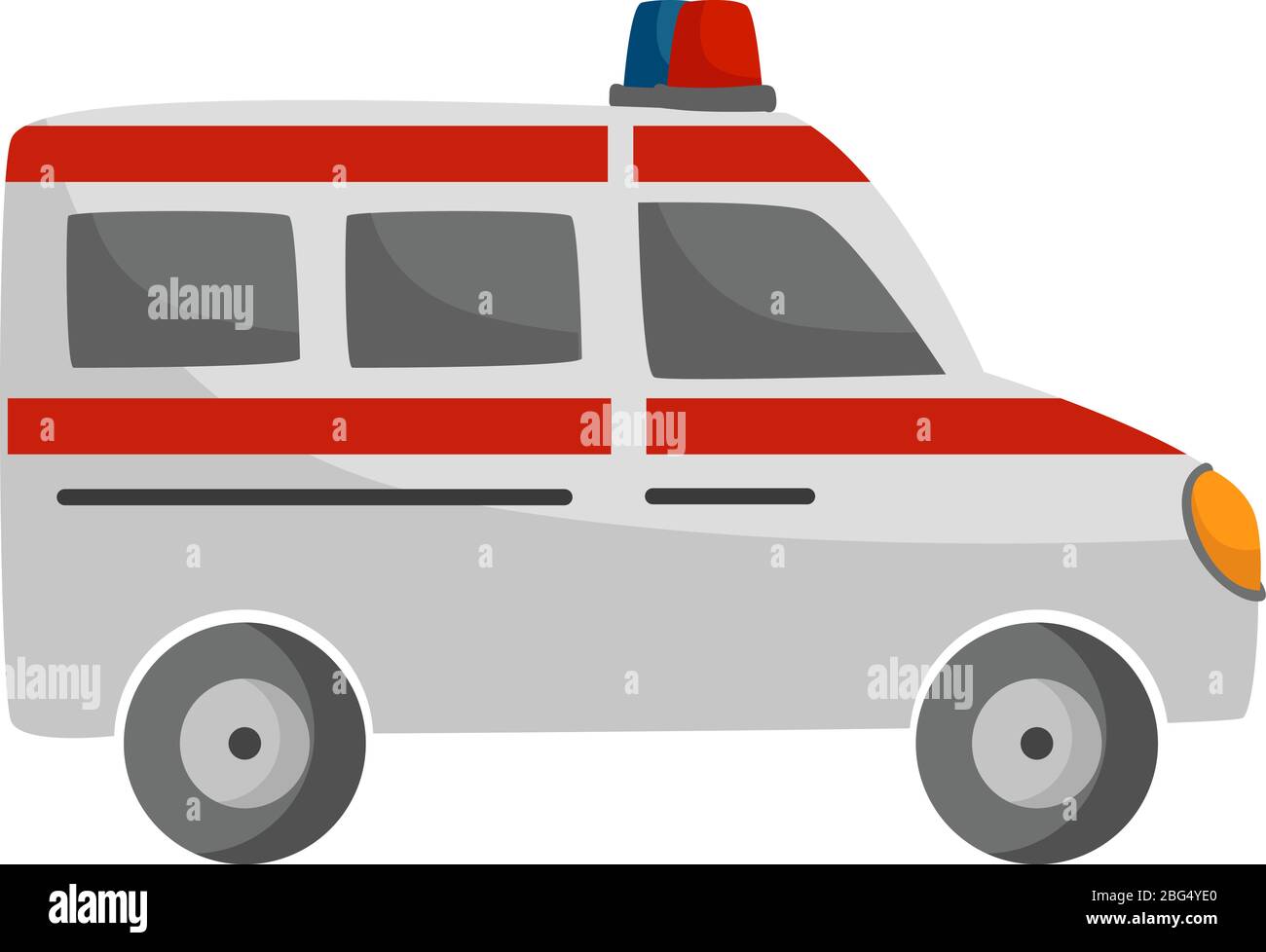 Ambulance car, illustration, vector on white background Stock Vector