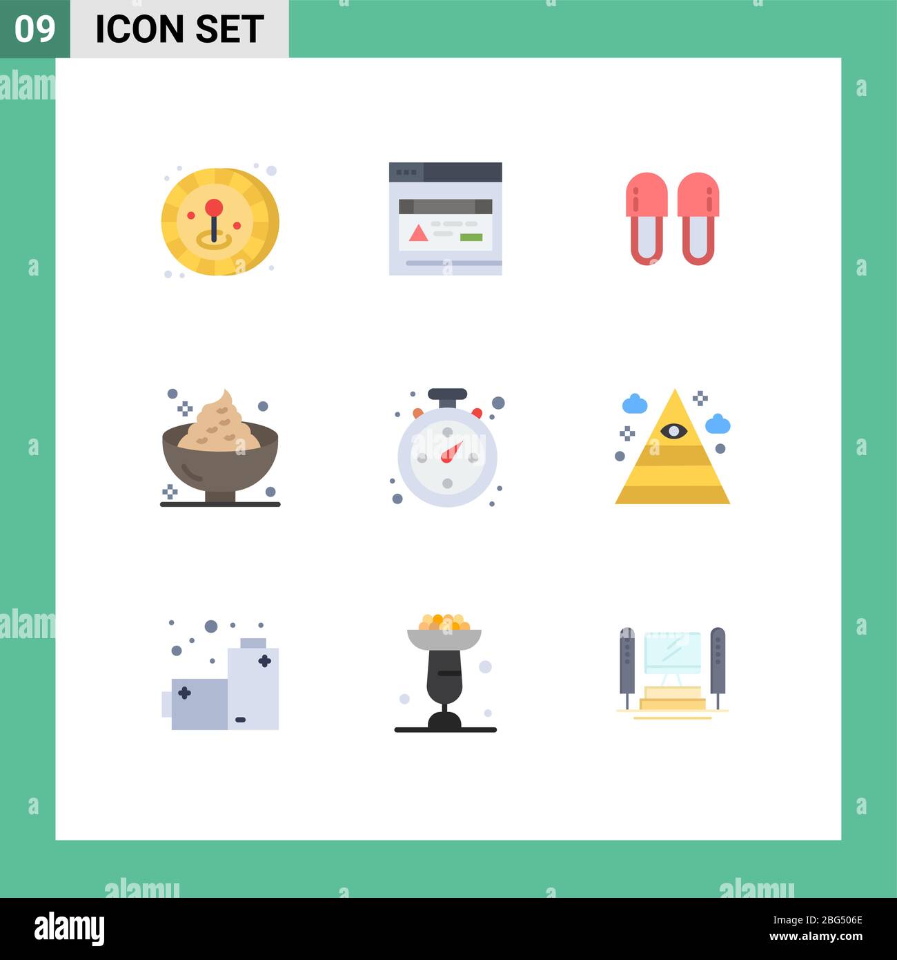 Set of 9 Modern UI Icons Symbols Signs for navigation, potato, hygiene, mashed, food Editable Vector Design Elements Stock Vector
