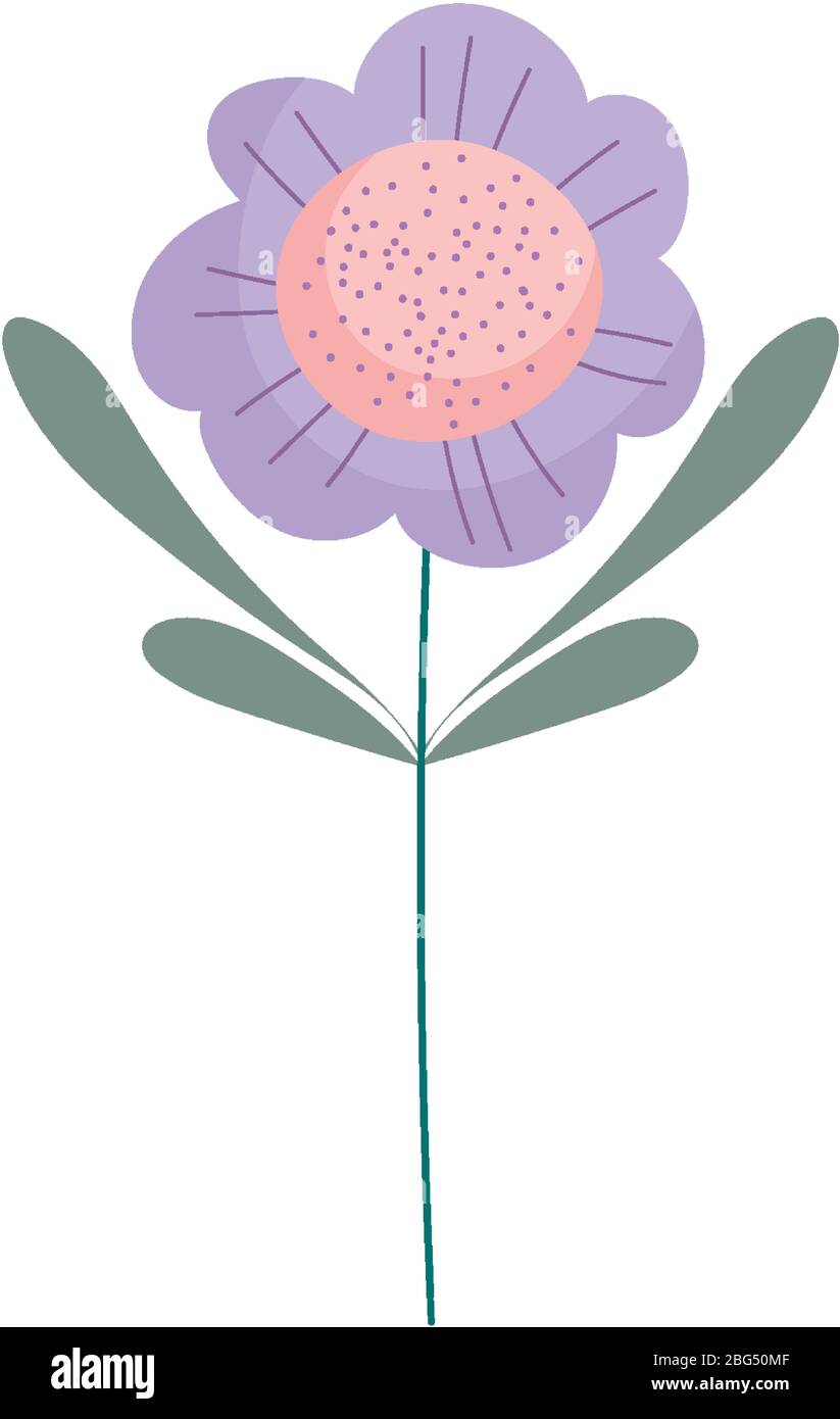 flower leaf stem botanical nature decoration isolated icon vector ...