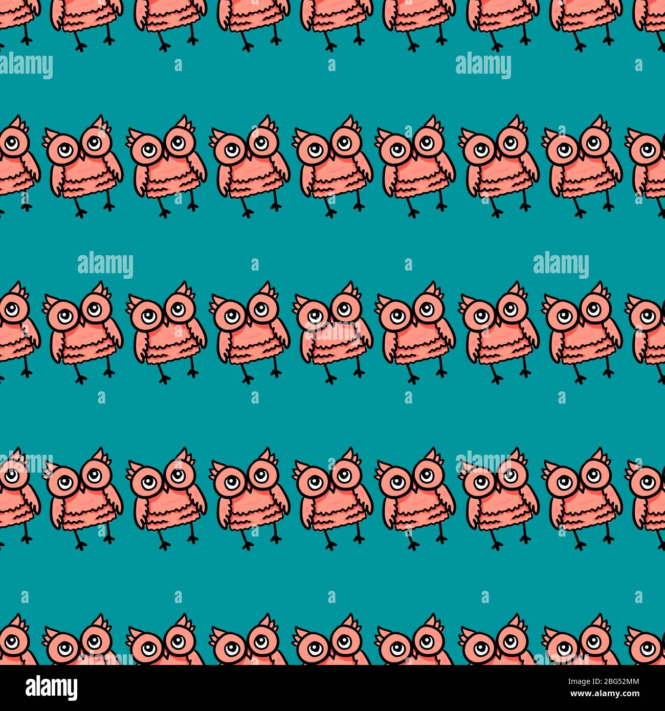 Owls wallpaper, illustration, vector on white background. Stock Vector