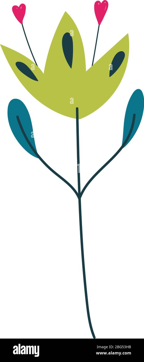 flower leaf stem botanical nature decoration isolated icon vector ...