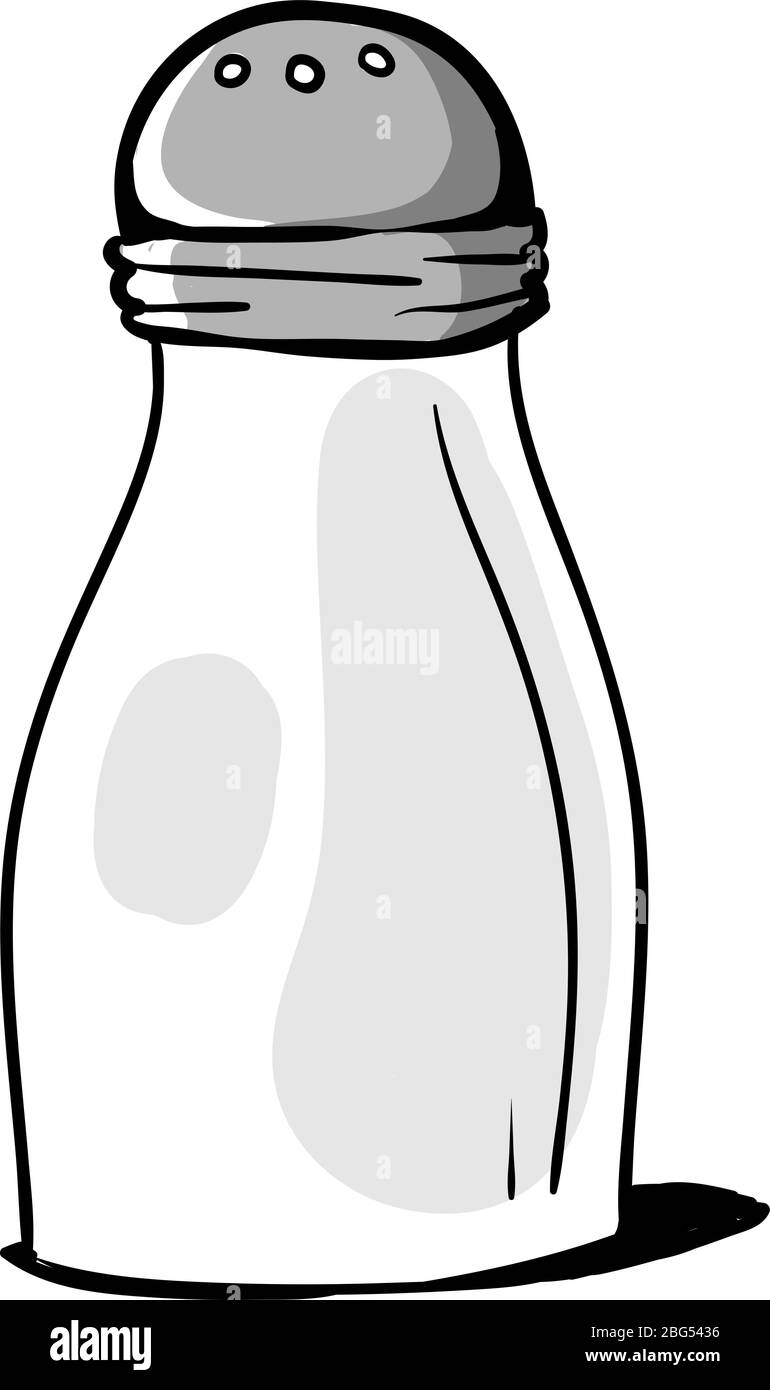 Salt shaker, illustration, vector on white background Stock Vector