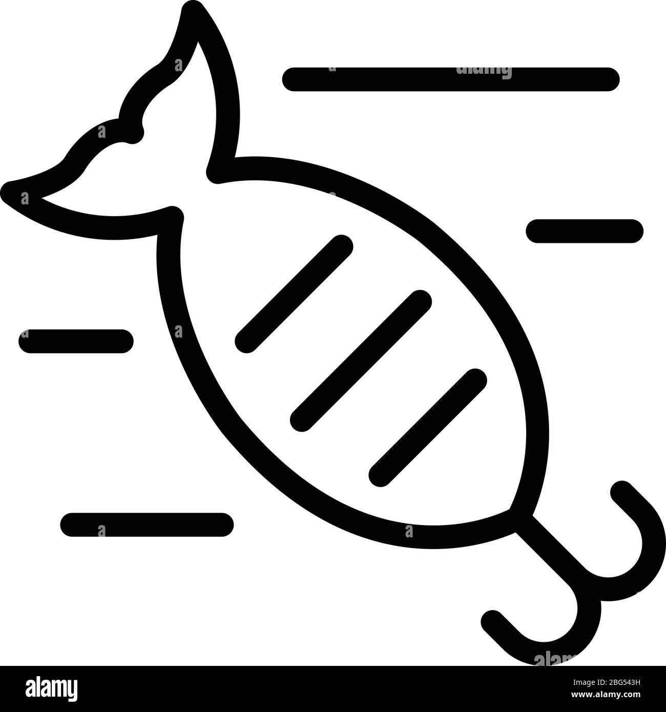 Fishing bait icon, outline style Stock Vector
