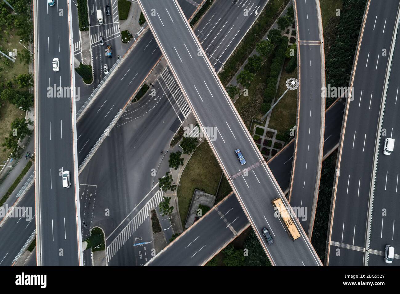 Overpass Intersection Aerial view of highway and overpass Stock Photo - Alamy