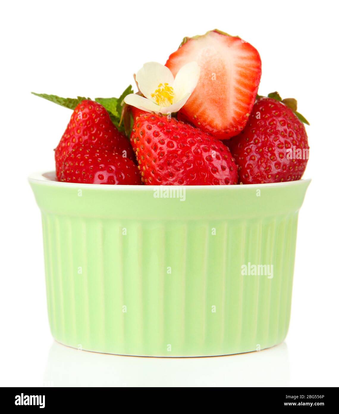 Ripe sweet strawberries in bowl, isolated on white Stock Photo - Alamy