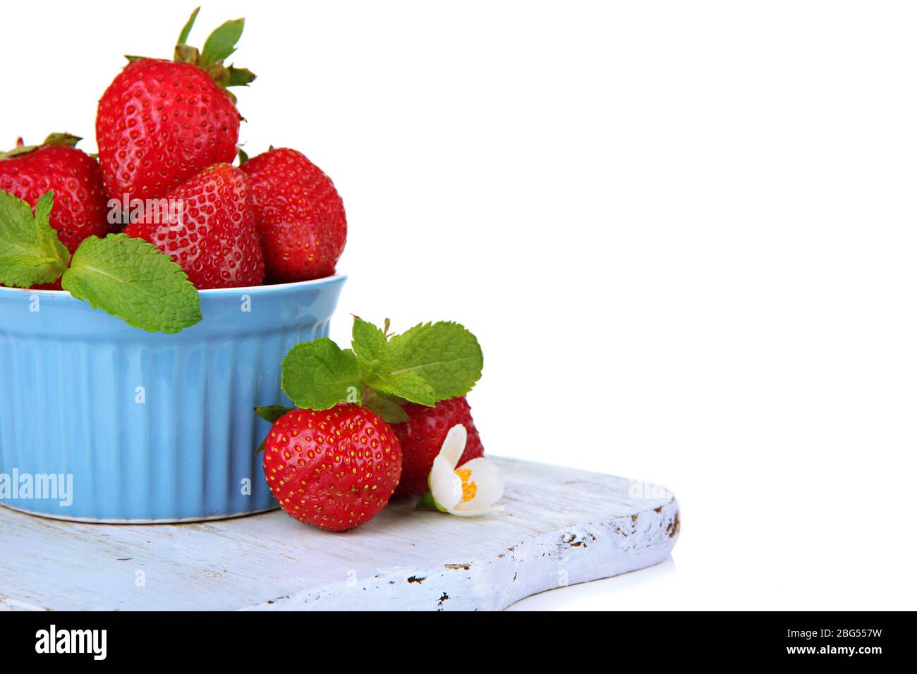 Ripe sweet strawberries in bowl, isolated on white Stock Photo - Alamy