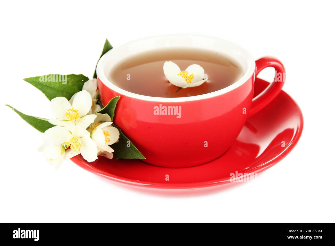 Cup of tea with jasmine, isolated on white Stock Photo Alamy