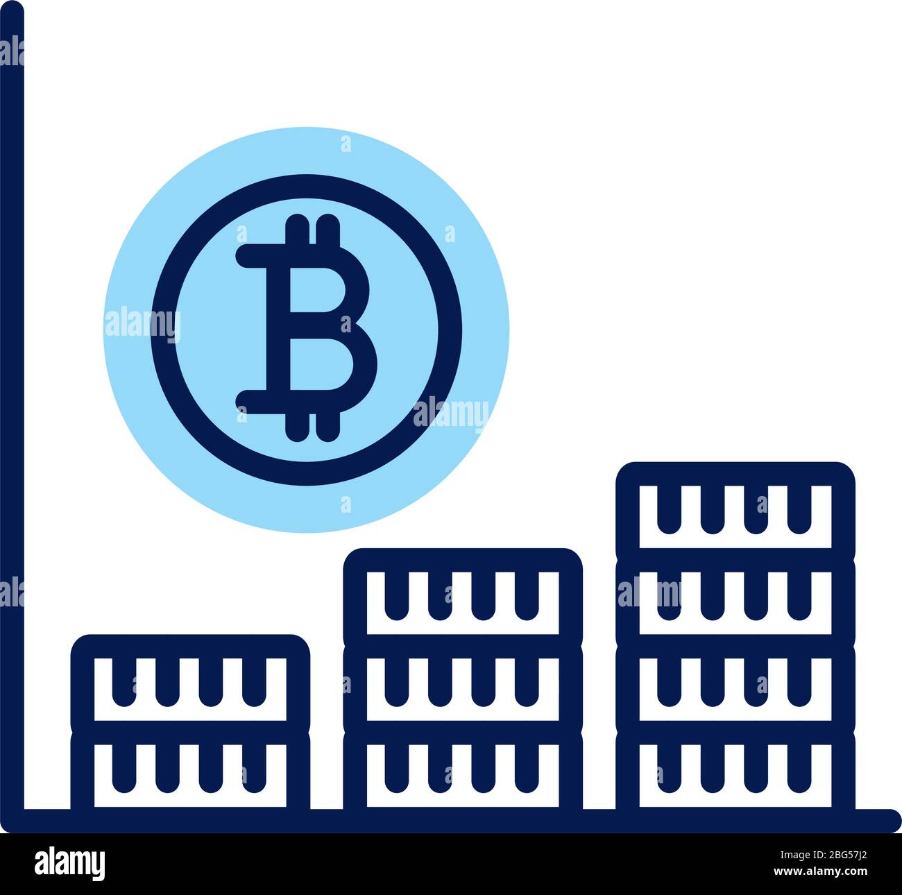 bitcoin statistics bars crypto currency line style Stock Vector Image ...