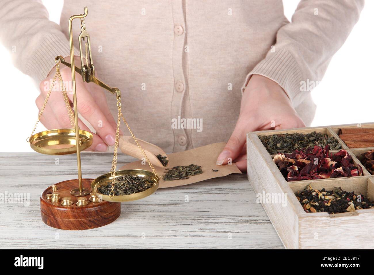 Sale of tea and different spices Stock Photo - Alamy