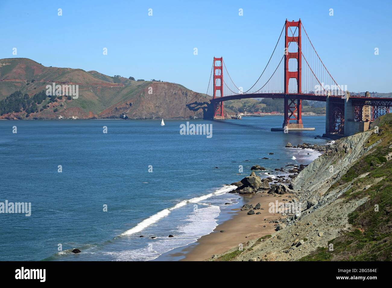 Golden Gate Bridge from Baker Beach, California Stock Photo Alamy