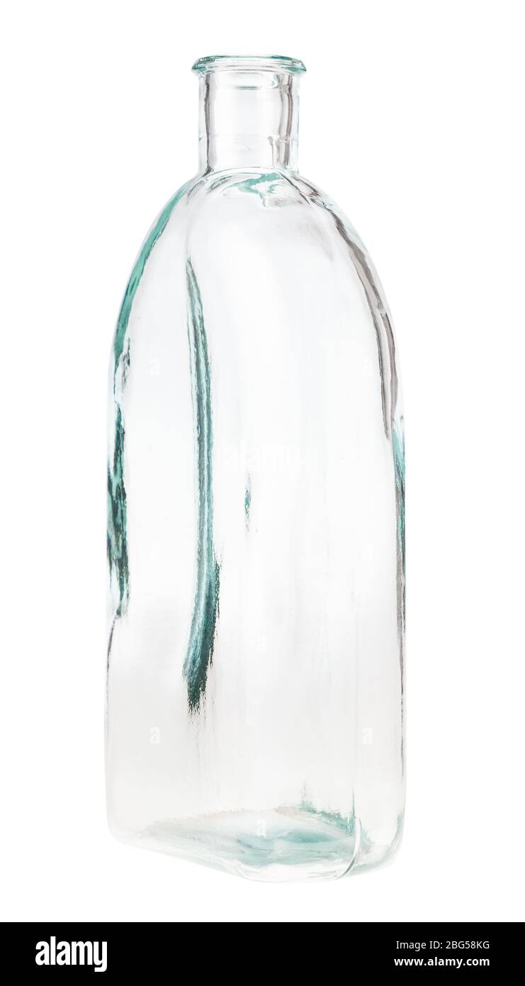 empty transparent flask isolated on white background Stock Photo