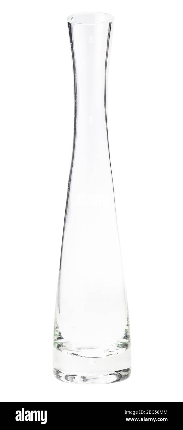 tall glass flower vase isolated on white background Stock Photo Alamy